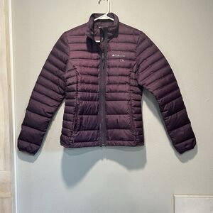 Columbia Women’s Puffer Jacket Extra Small Purple Warm Layering Zip Pockets